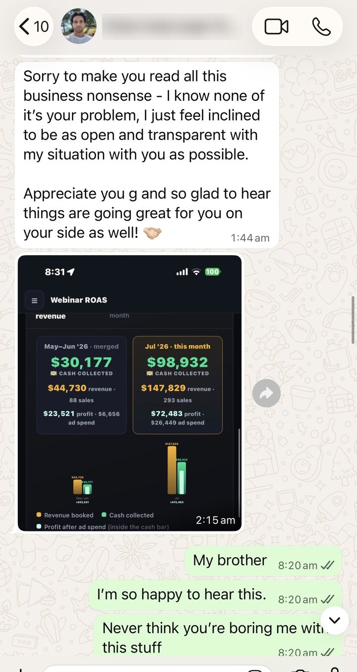 Victor's revenue dashboard